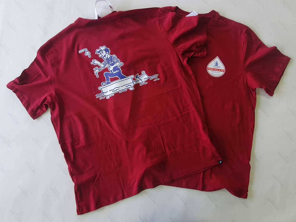 Tee shirt personnalisés - Plomberie Pizza Jean & Fils